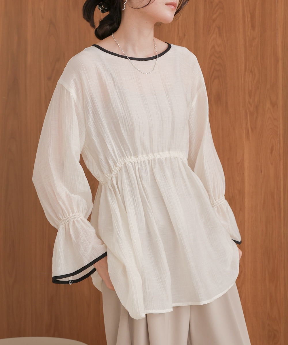 sleeve piping willow blouse