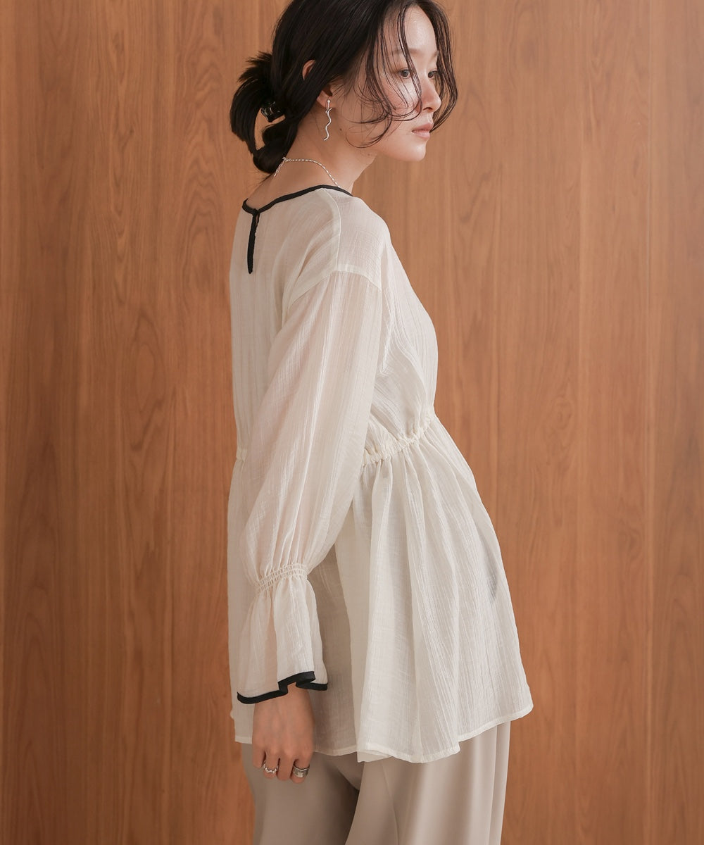sleeve piping willow blouse