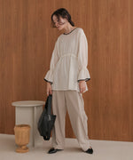 sleeve piping willow blouse