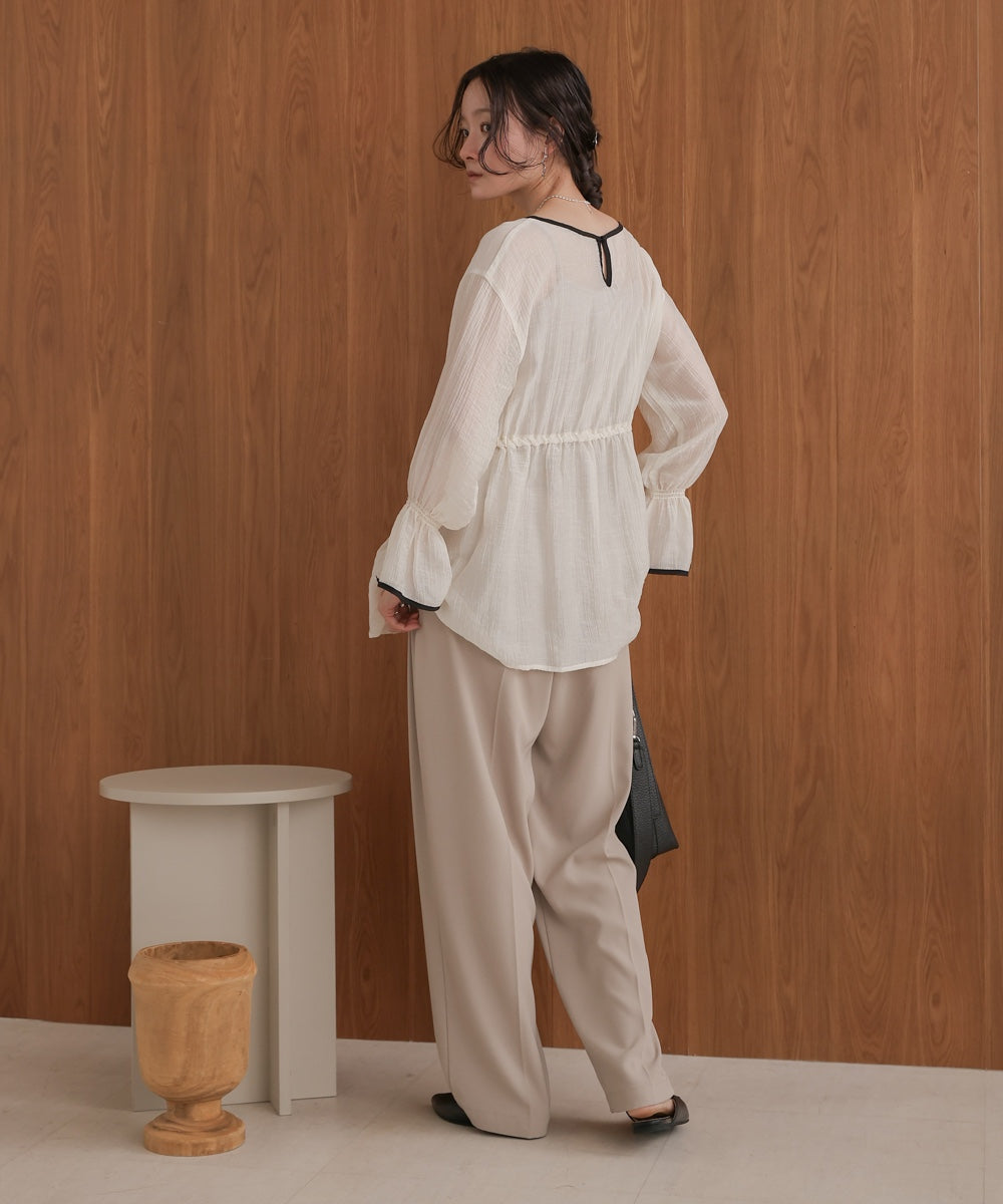 sleeve piping willow blouse