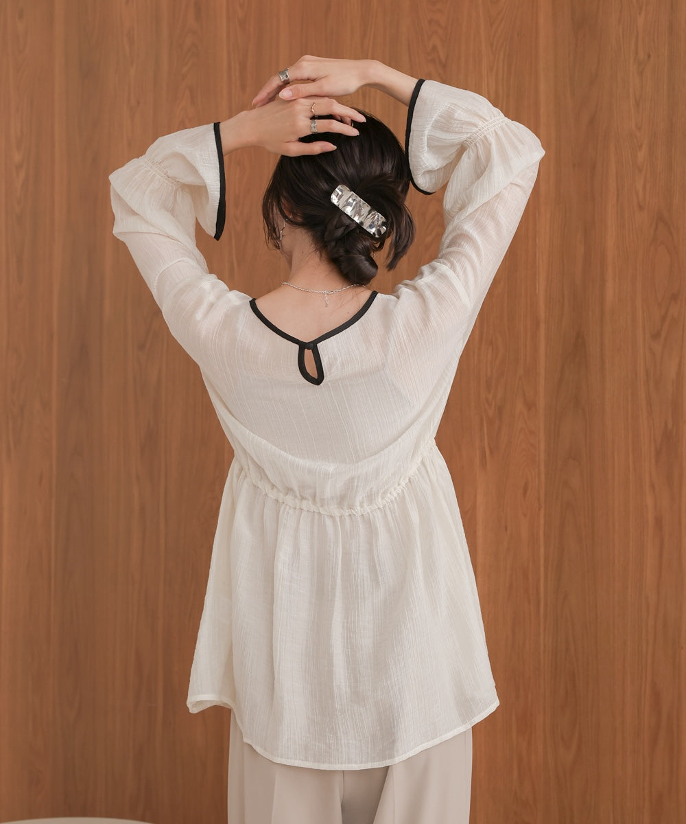 sleeve piping willow blouse