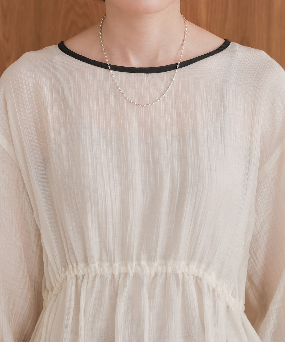 sleeve piping willow blouse