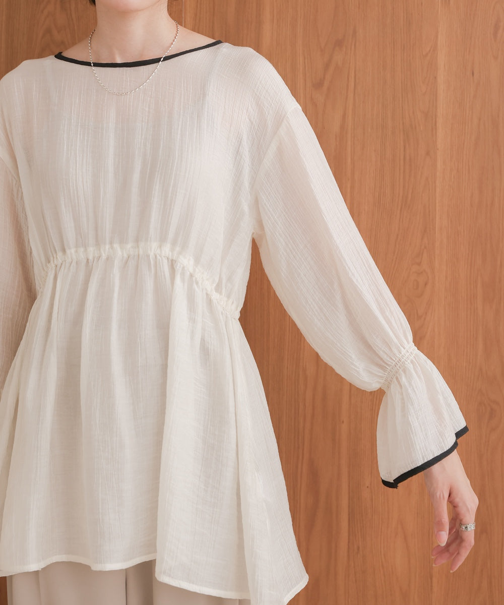 sleeve piping willow blouse