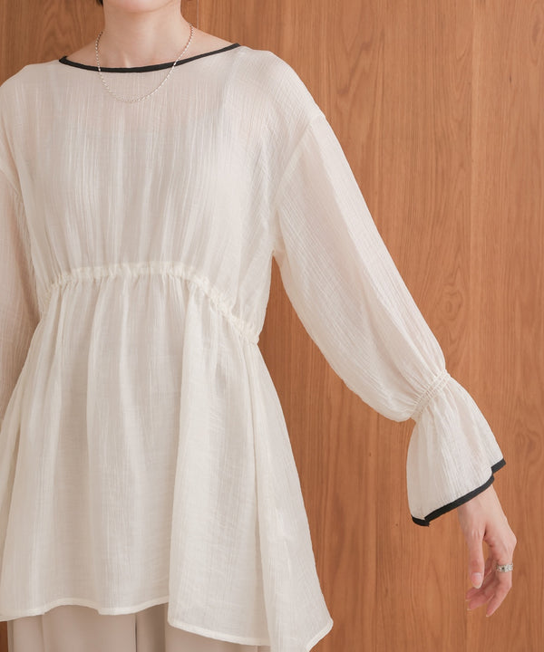 sleeve piping willow blouse