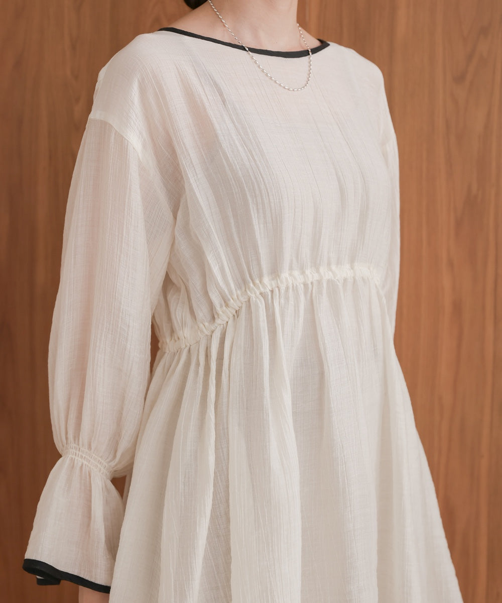 sleeve piping willow blouse