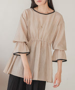 sleeve piping willow blouse