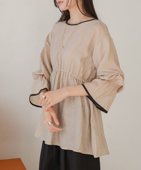 sleeve piping willow blouse