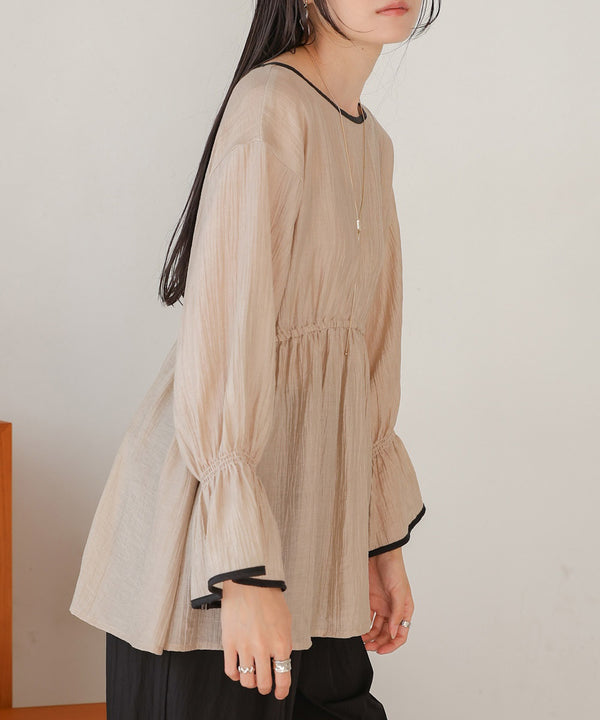 sleeve piping willow blouse
