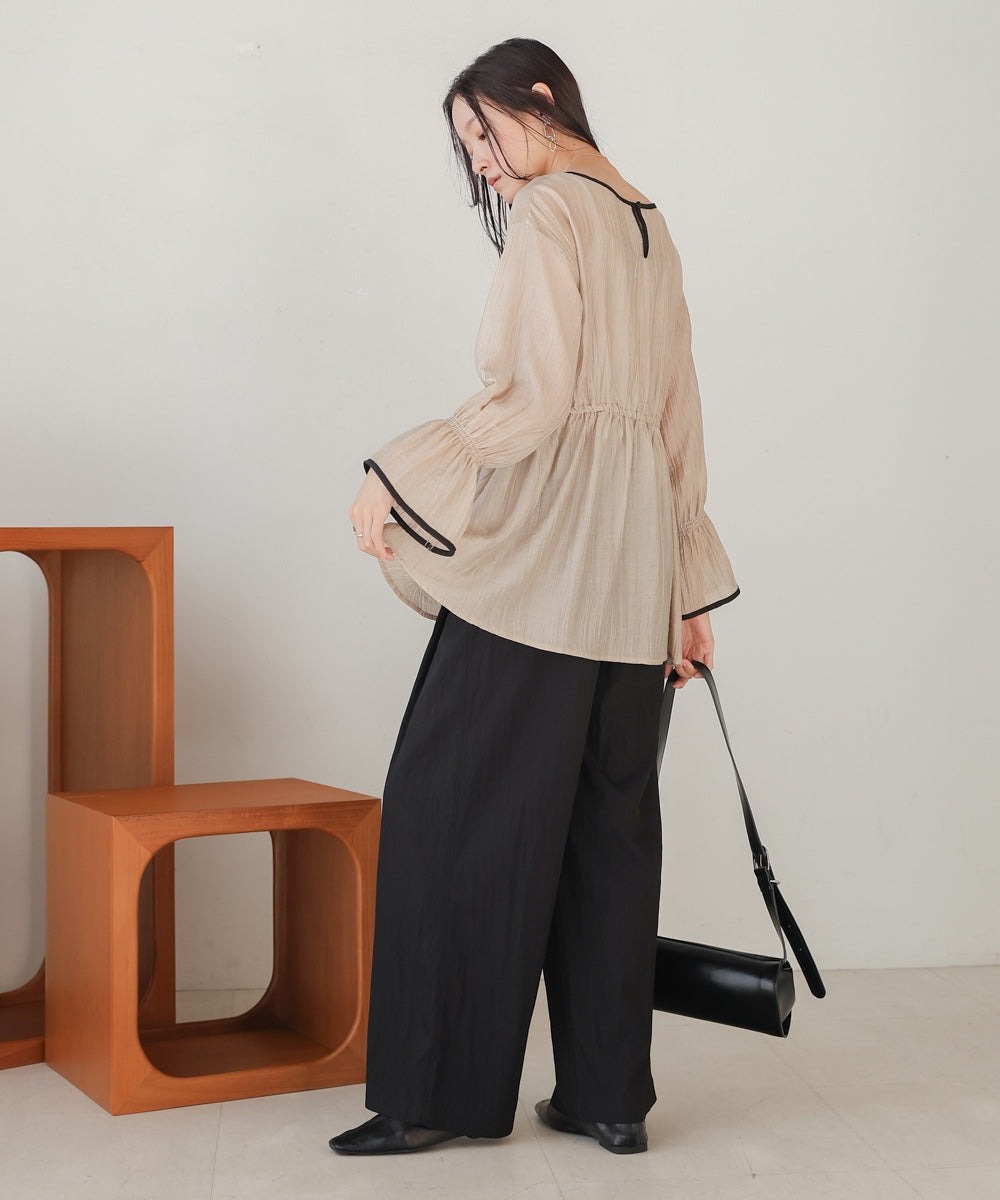 sleeve piping willow blouse