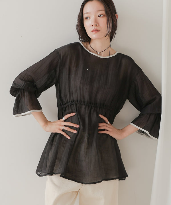 sleeve piping willow blouse