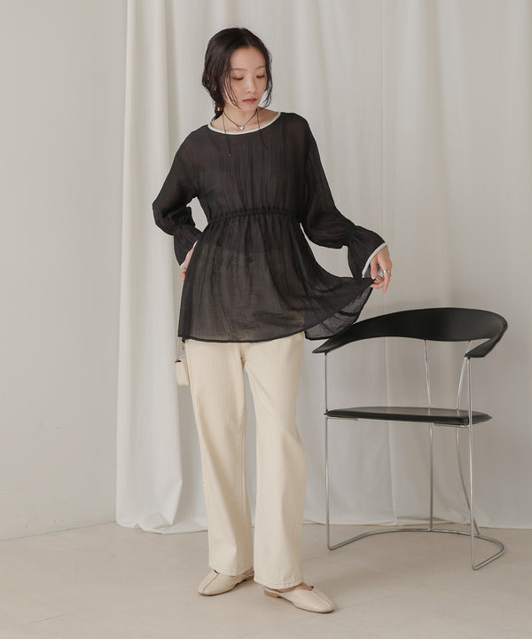 sleeve piping willow blouse