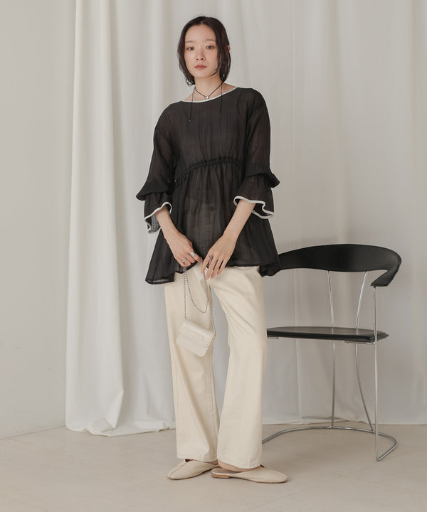 sleeve piping willow blouse