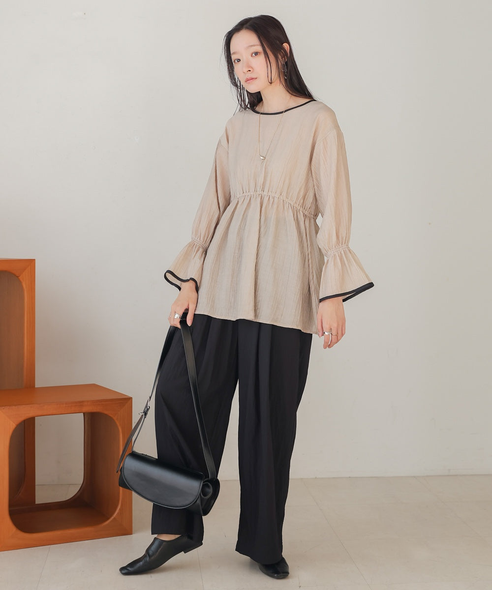 sleeve piping willow blouse