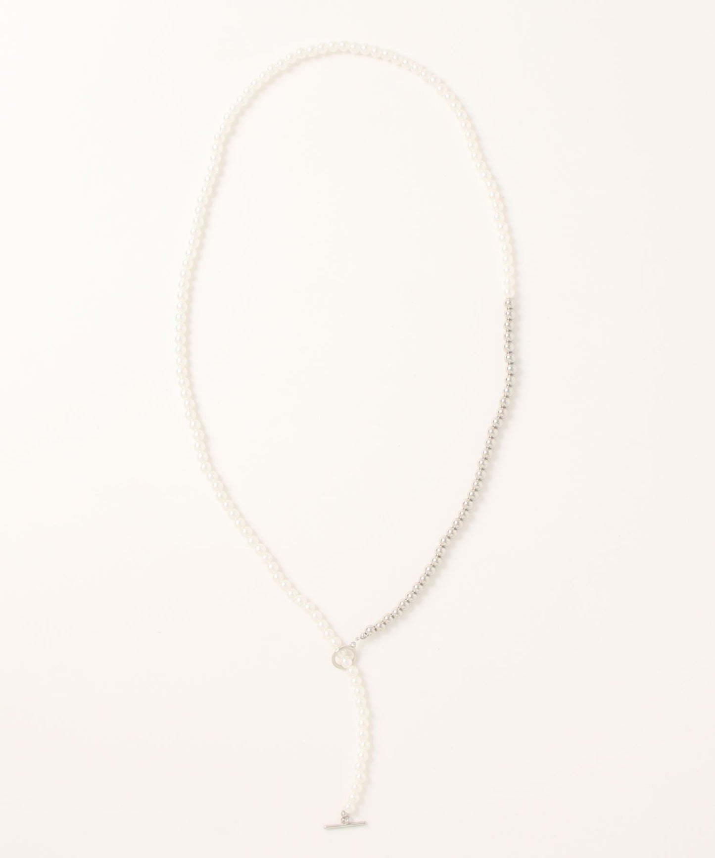 PEARL X BALL CHAIN LONG NECKLACE