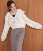 フリンジバルキーニットトップス