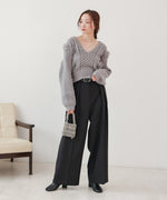 フリンジバルキーニットトップス