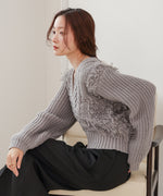 フリンジバルキーニットトップス