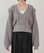 フリンジバルキーニットトップス