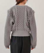 フリンジバルキーニットトップス