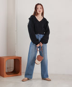 フリンジバルキーニットトップス