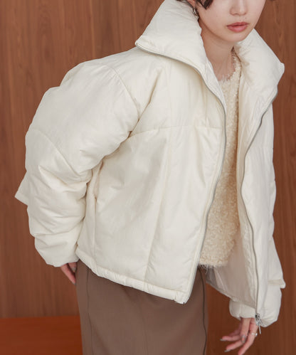 lip fiber padded short jacket