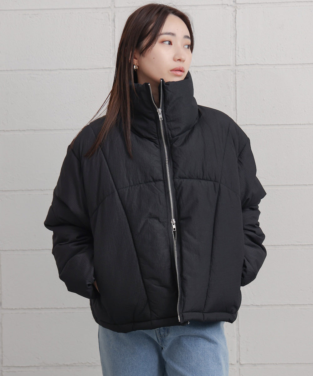 lip fiber padded short jacket