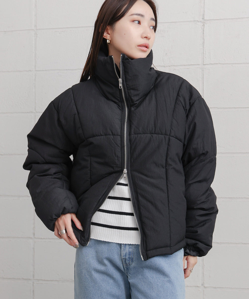 lip fiber padded short jacket