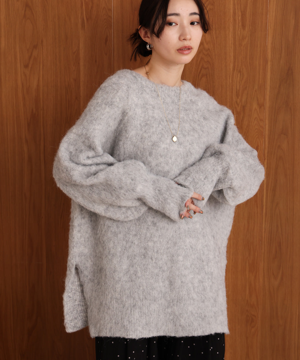 mohair touch knit 2-way pullover