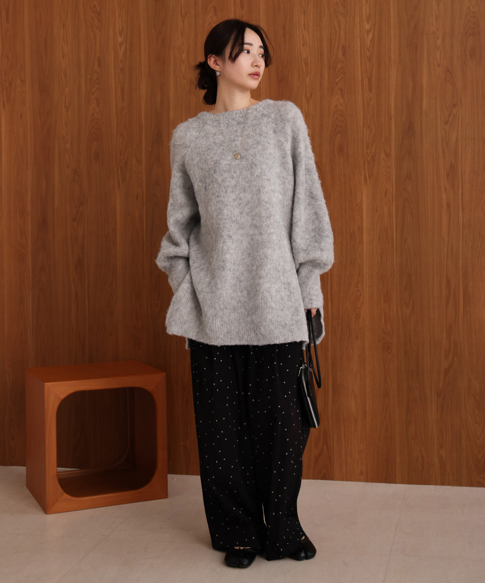 mohair touch knit 2-way pullover