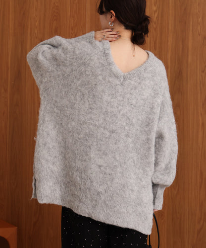 mohair touch knit 2-way pullover