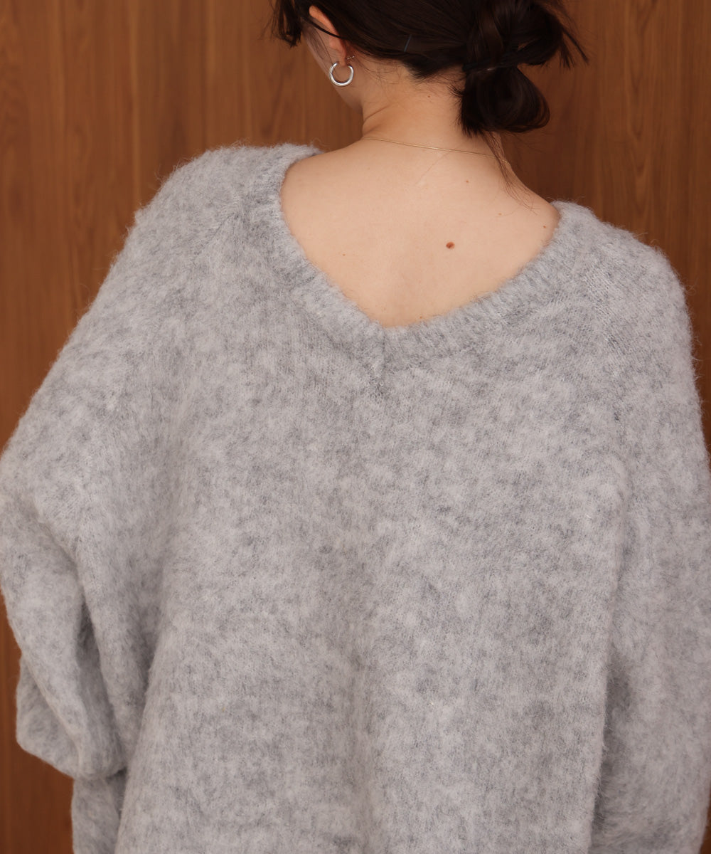 mohair touch knit 2-way pullover