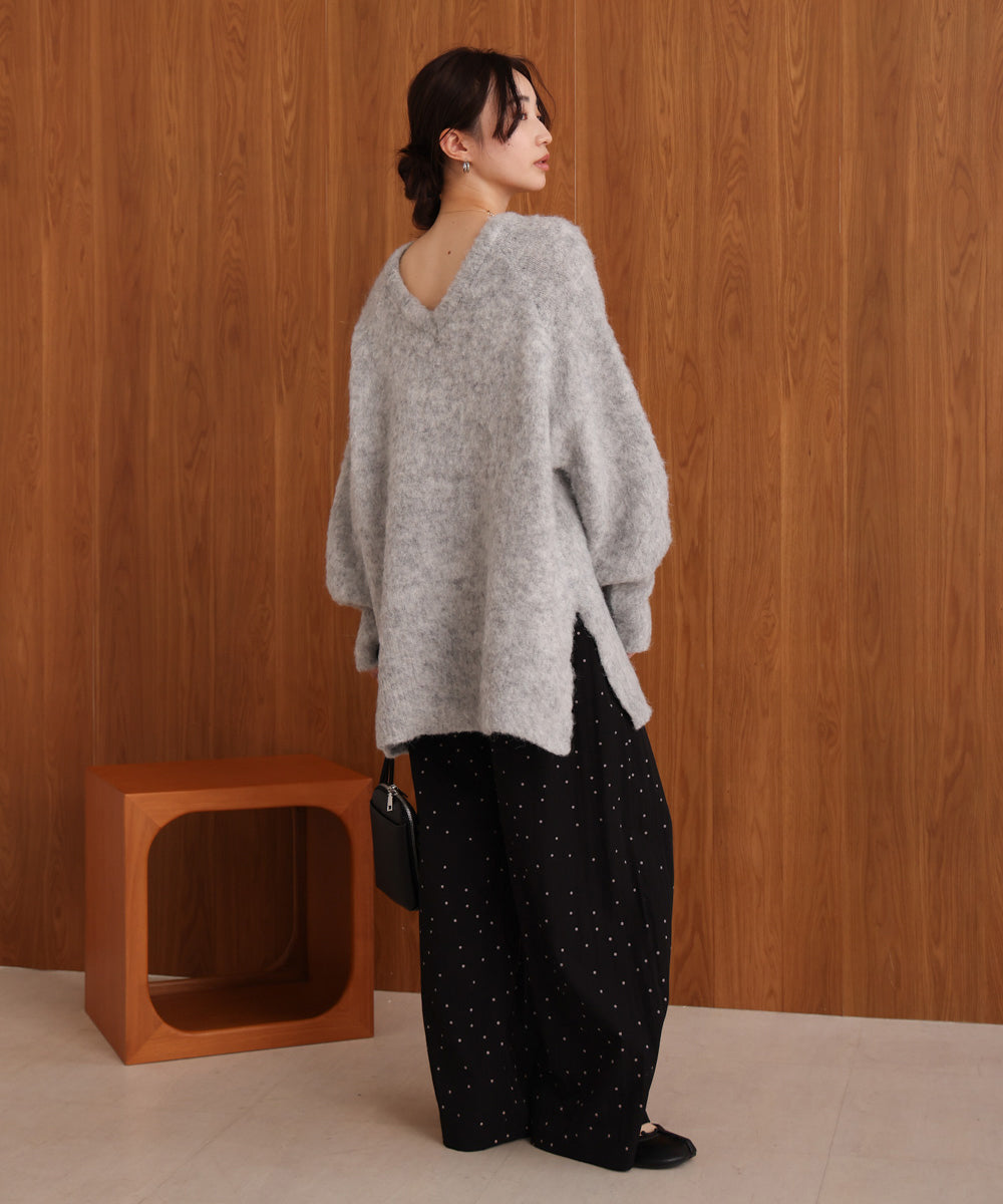 mohair touch knit 2-way pullover