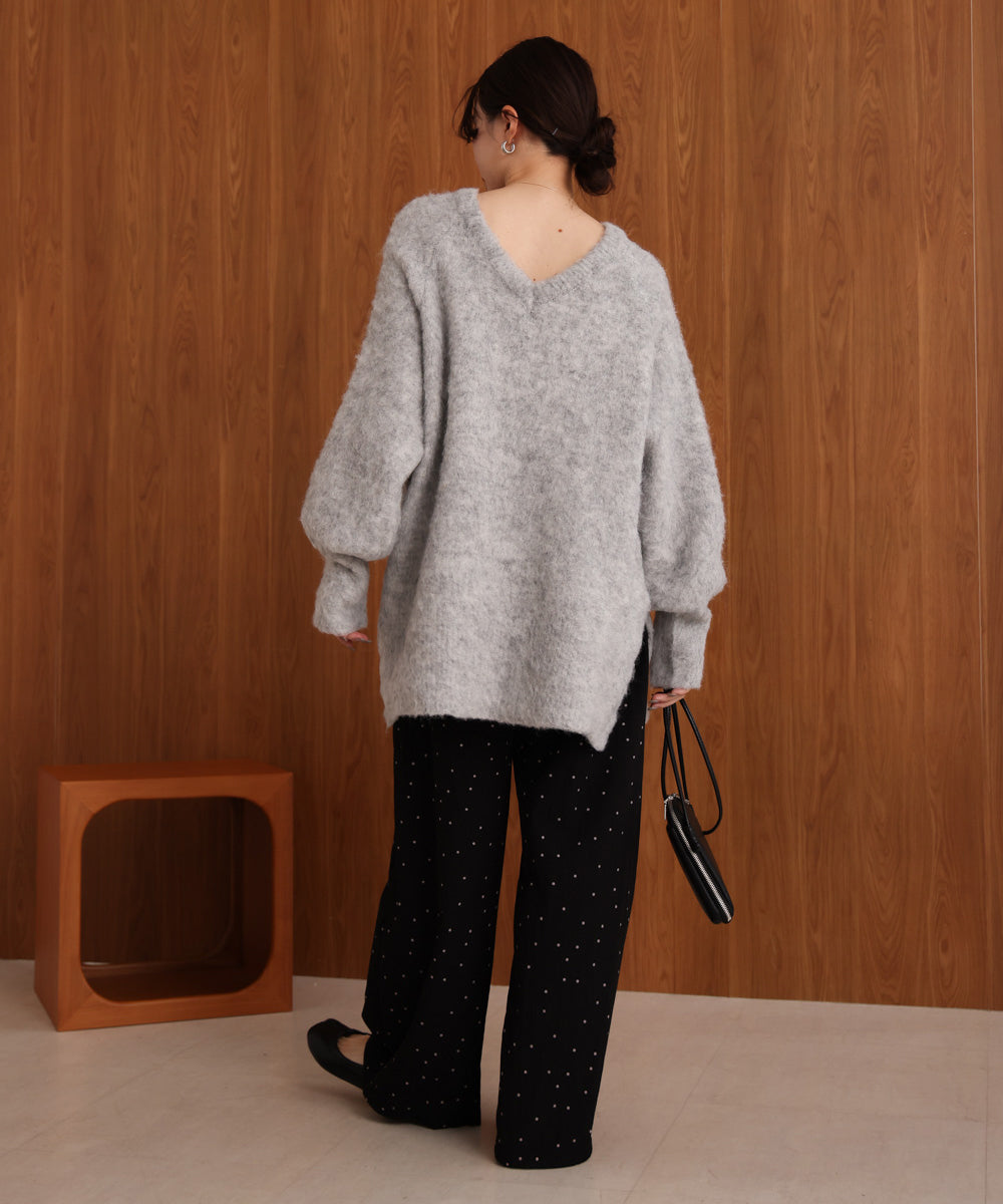 mohair touch knit 2-way pullover