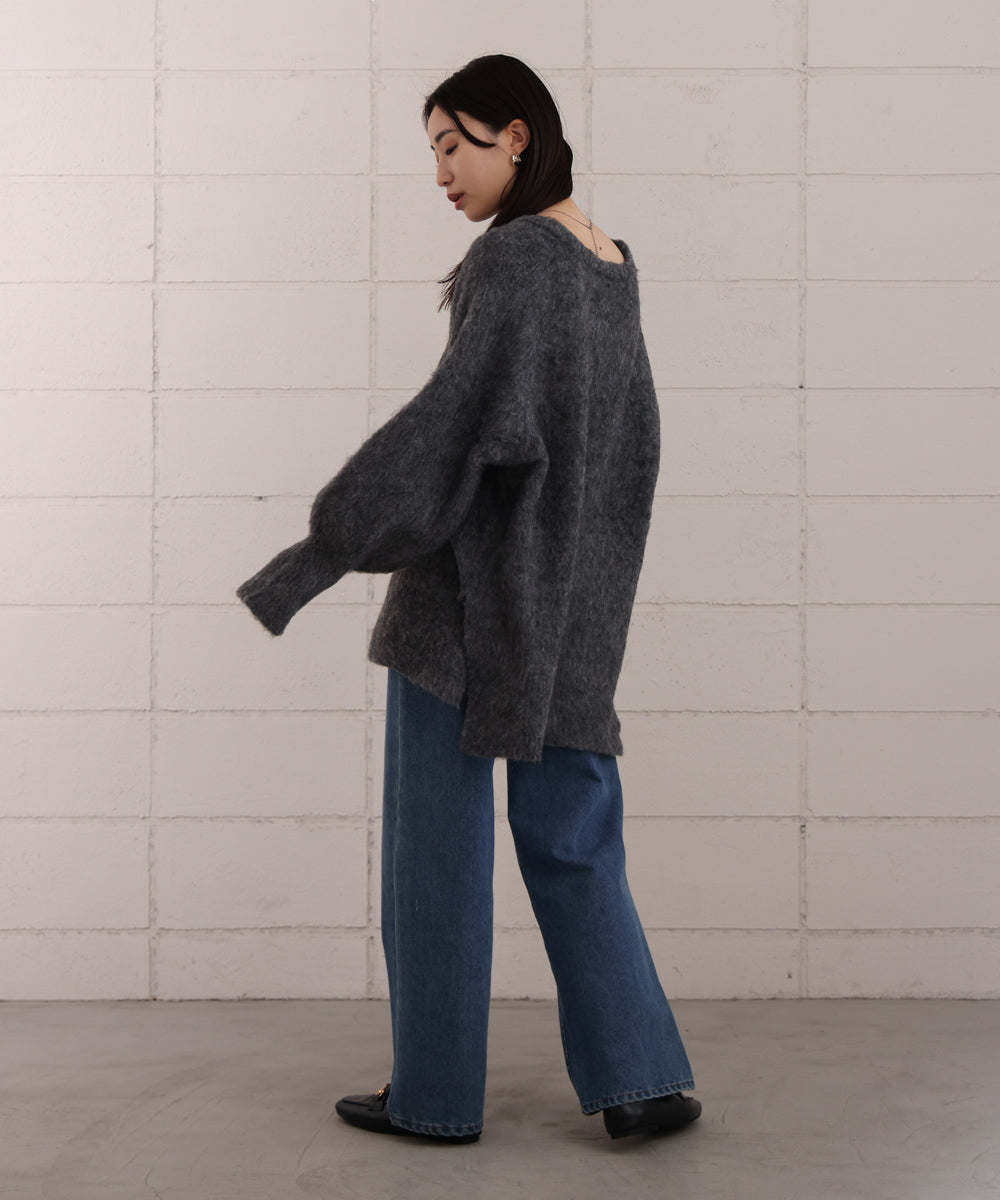 mohair touch knit 2-way pullover