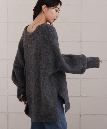 mohair touch knit 2-way pullover