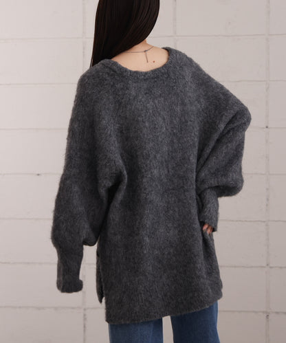 mohair touch knit 2-way pullover