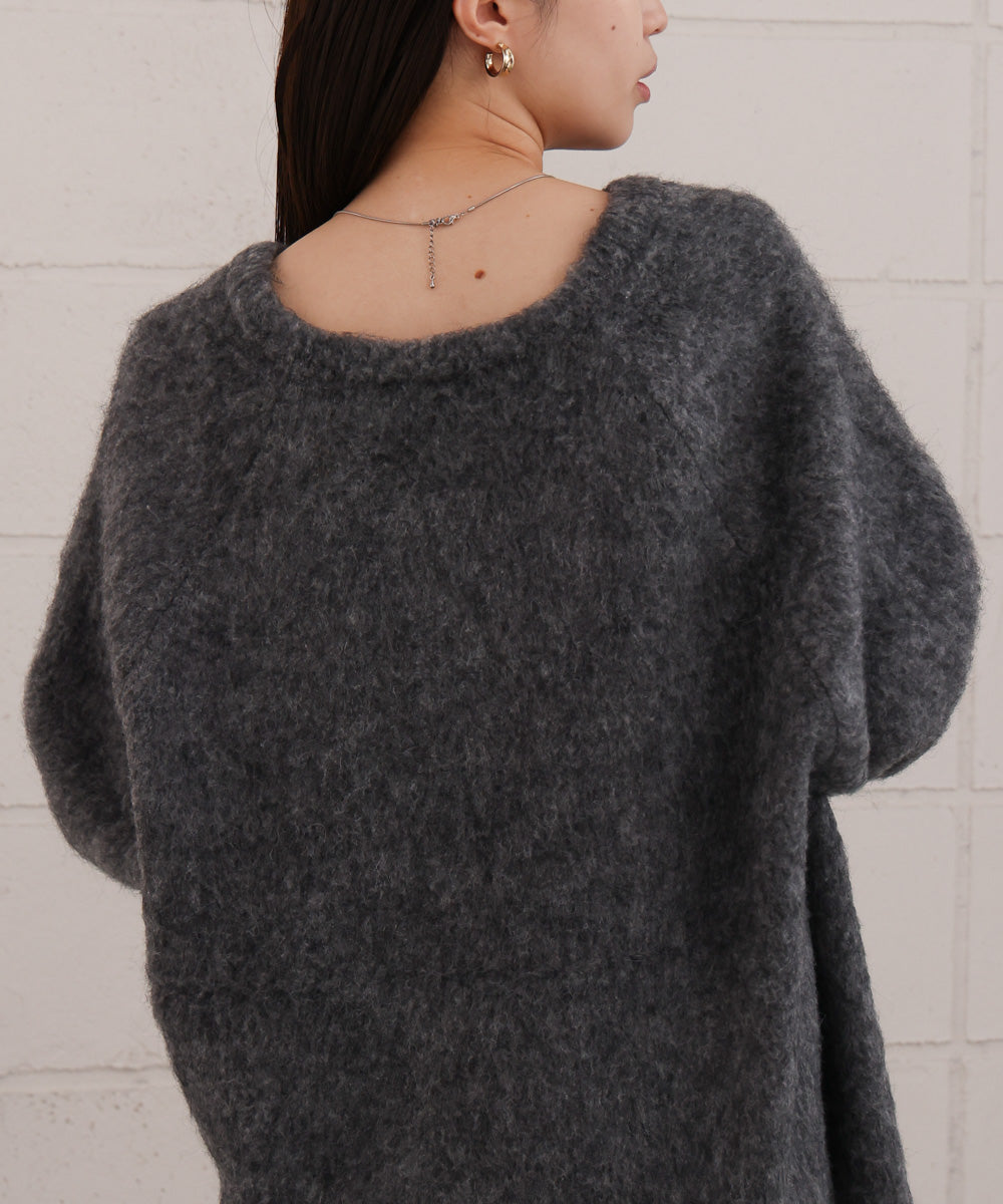 mohair touch knit 2-way pullover