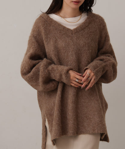 mohair touch knit 2-way pullover