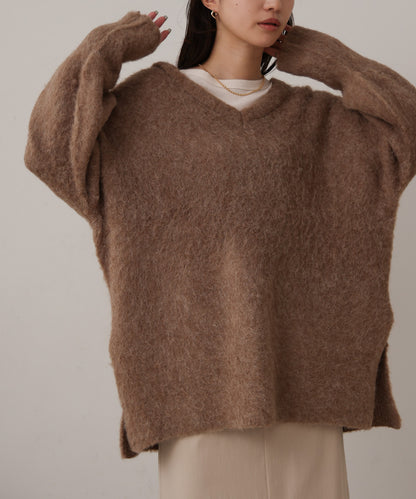 mohair touch knit 2-way pullover