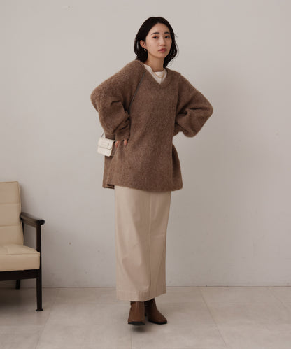 mohair touch knit 2-way pullover