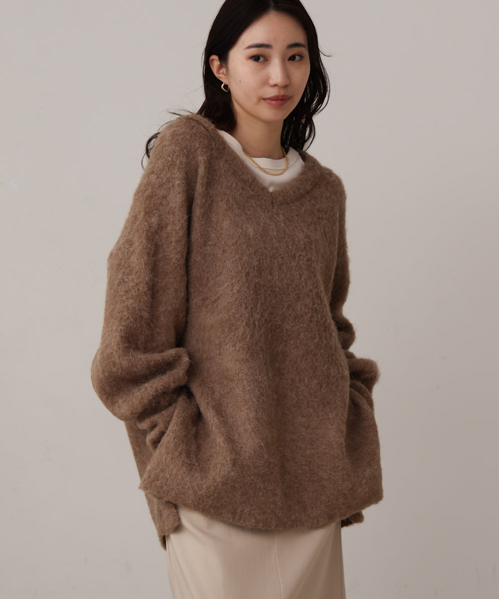 mohair touch knit 2-way pullover