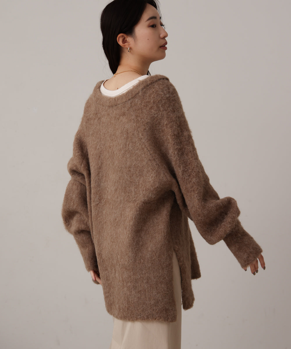 mohair touch knit 2-way pullover