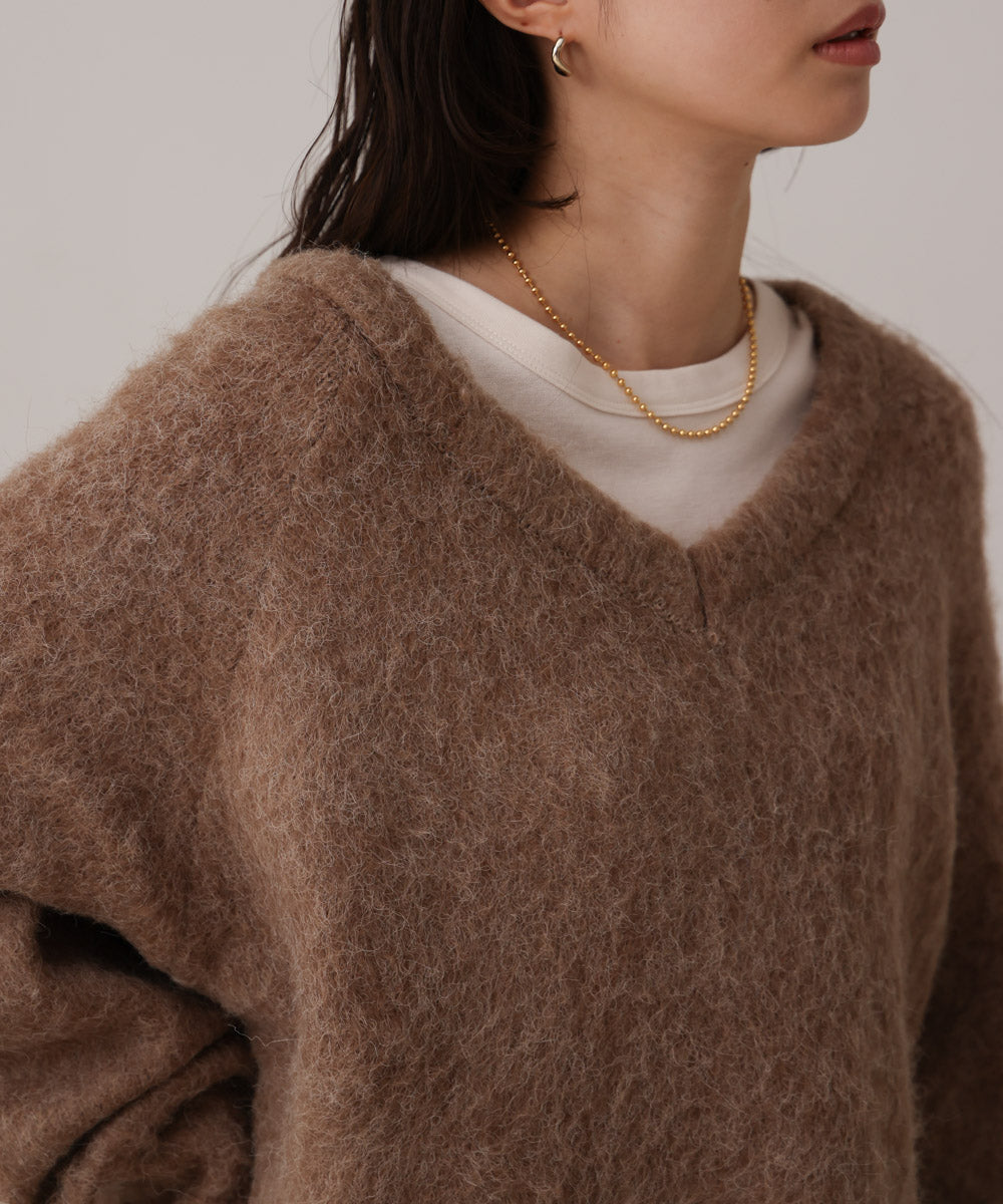 mohair touch knit 2-way pullover