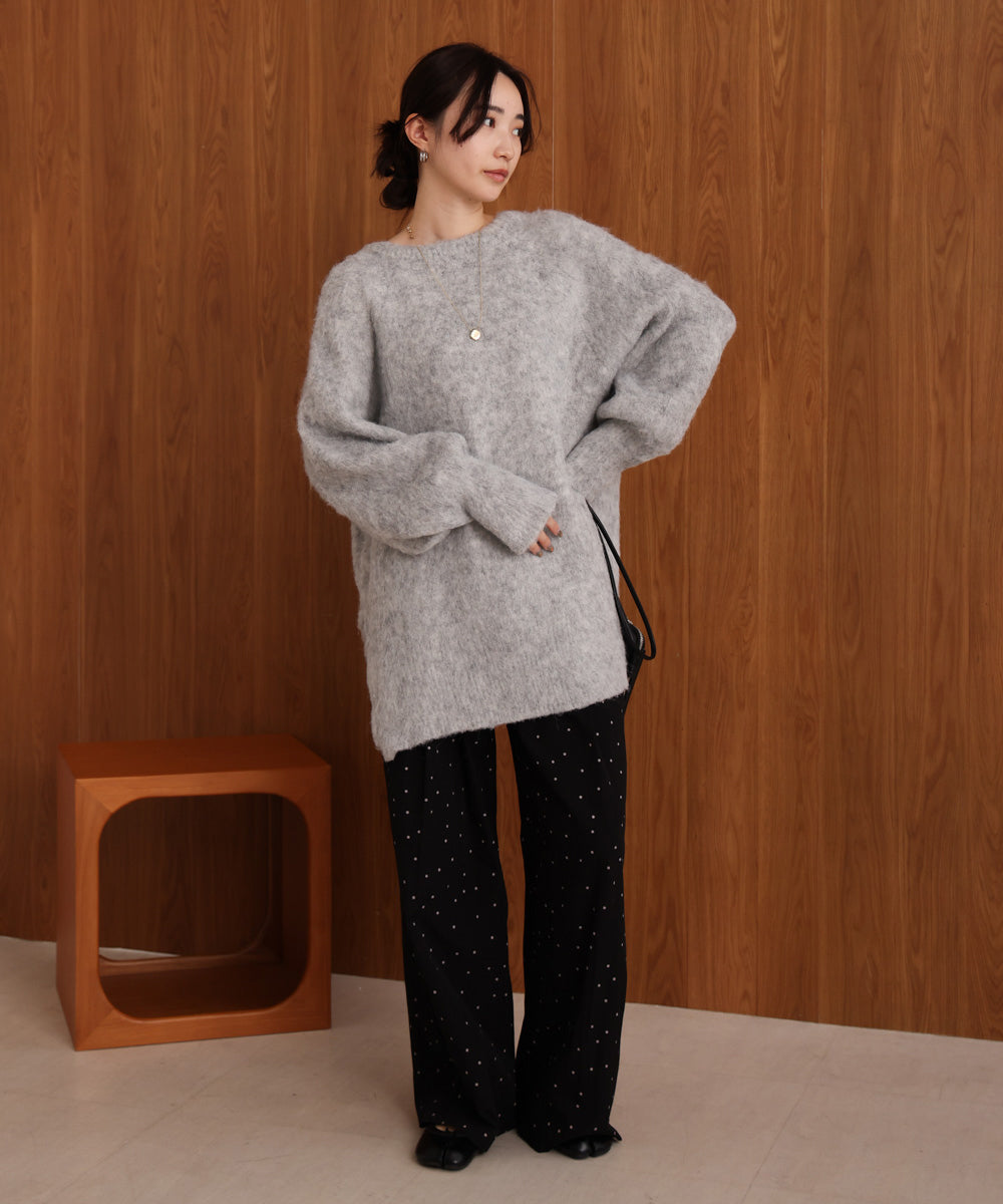 mohair touch knit 2-way pullover