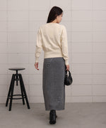 wool-like flower embroidery skirt