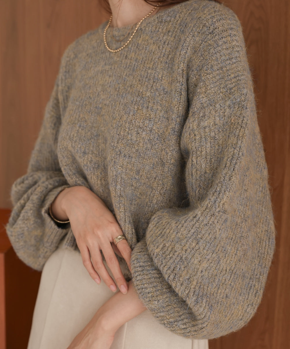 mixed shaggy pullover