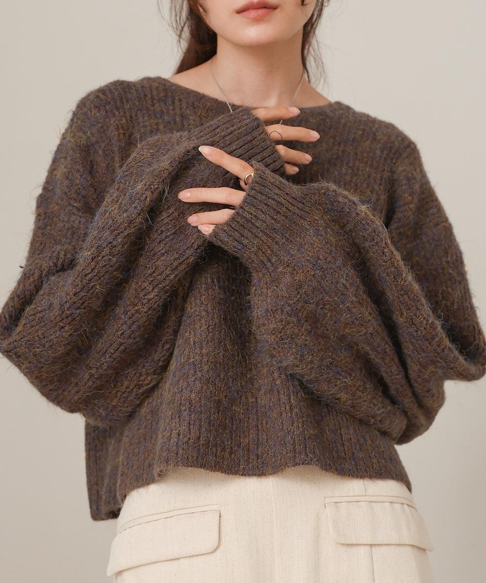 mixed shaggy pullover