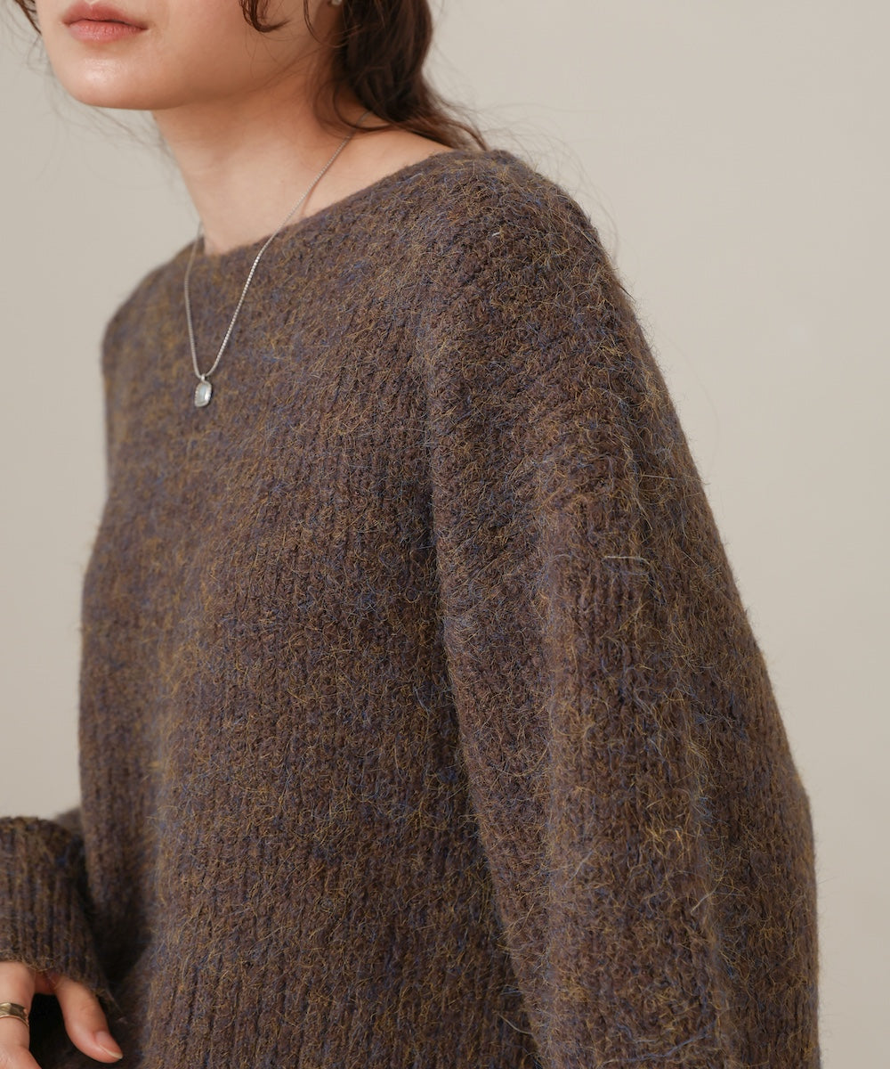 mixed shaggy pullover