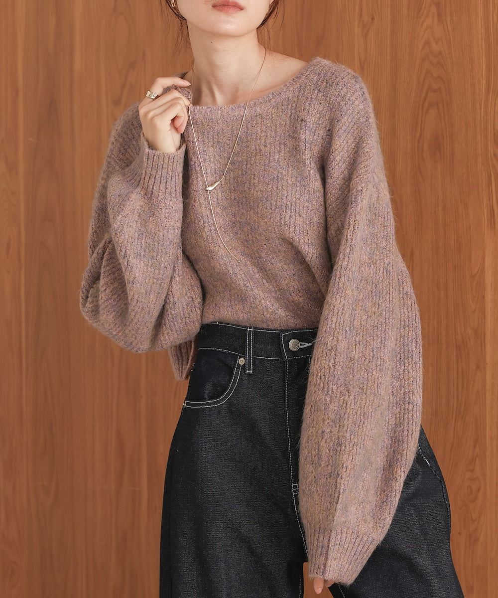 mixed shaggy pullover