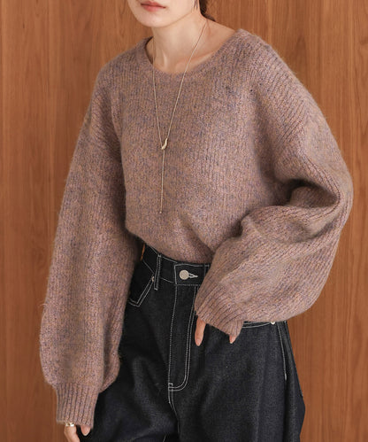 mixed shaggy pullover